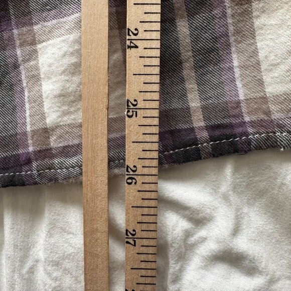 Old Navy Womens Purple Cream Plaid Popover Shirt XL Cotton/Rayon - Picture 9 of 9